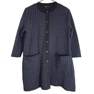 COS Navy Textured Button Front Cardigan size XS